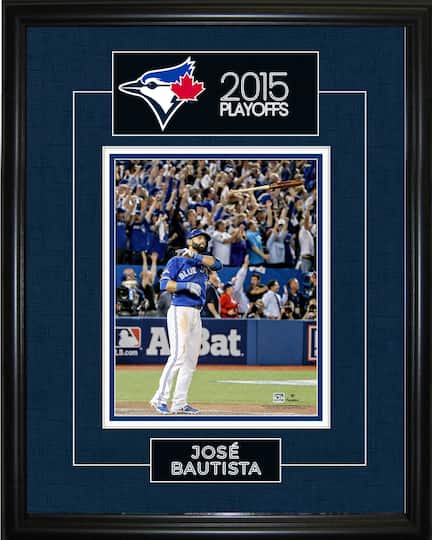 Jose Bautista Framed 8" x 10" 2015 Playoffs Game 5 ALDS Homerun Bat Flip 16" x 20"